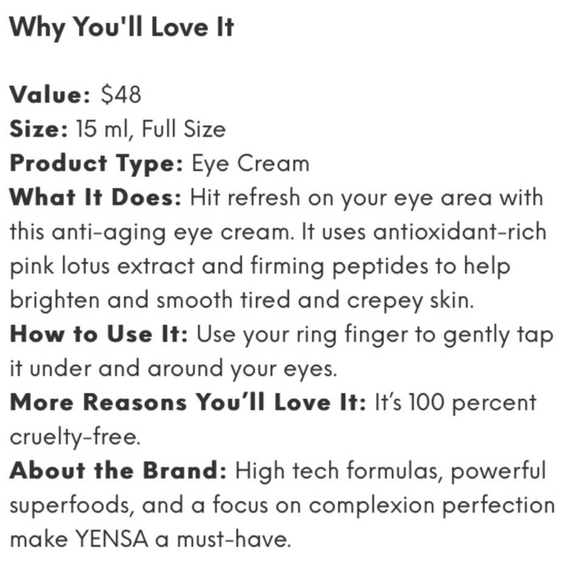 NEW FULL SIZE Yensa Pink Lotus Peptide Renewal Eye Cream - Picture 5 of 16